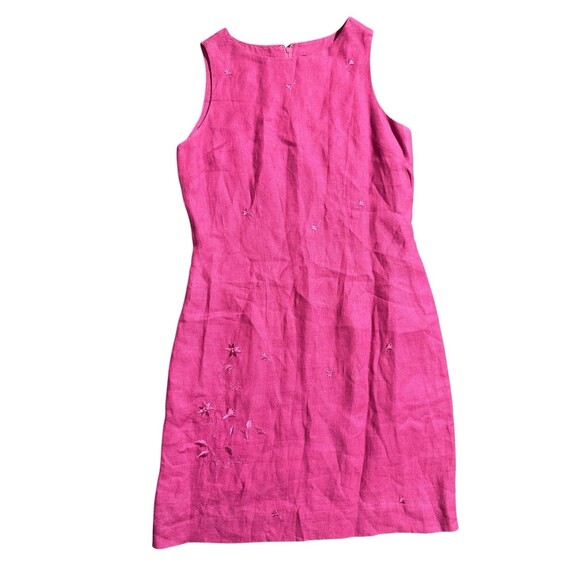 Style & Co Midi Dress Pink 100% Linen Sleeveless Zip Up Career Sz 8P - Picture 1 of 11